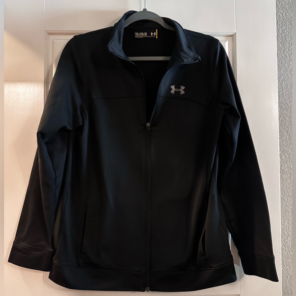 Under Armour Black Zip-Up Jacket Size Youth XL